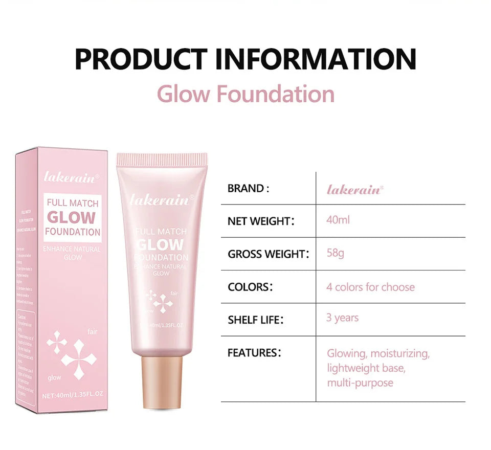 4 Colors Moisturizing Glow Foundation Liquid Long Lasting Natural Lightweight base Multi-purpose Illuminator Highlight Cream