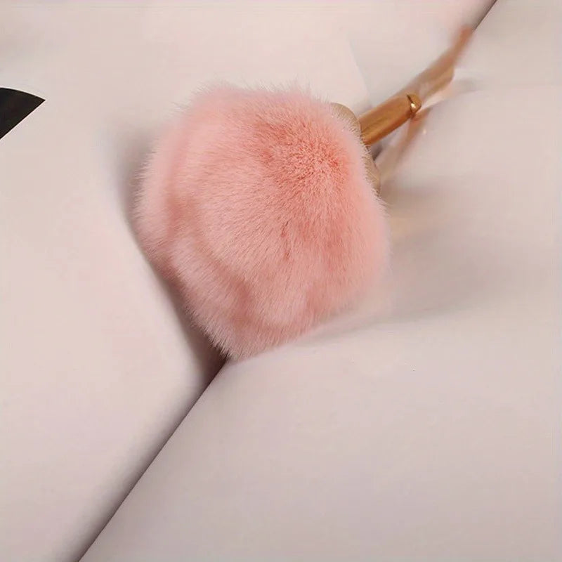 1pc Powder Brush Rose Head Makeup Brush Pink Single Powder Brush Foundation Make Up Brush Soft Hair Nail Blush
