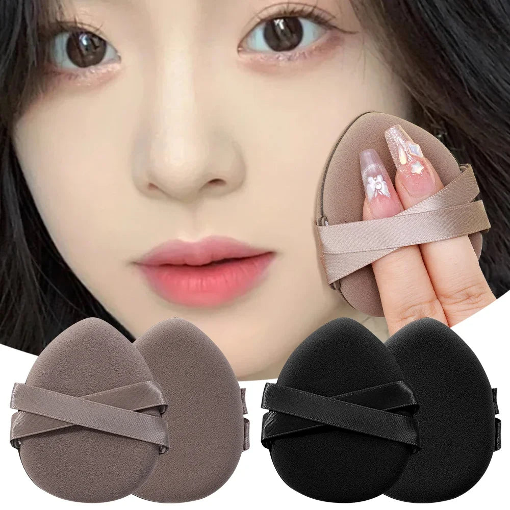 30Pcs Thickened Double Ribbon Wet Dry Dual-use Makeup Puff Black Skin Color Teardrop Shape Powder Puffs Foundation Cosmetic Tool