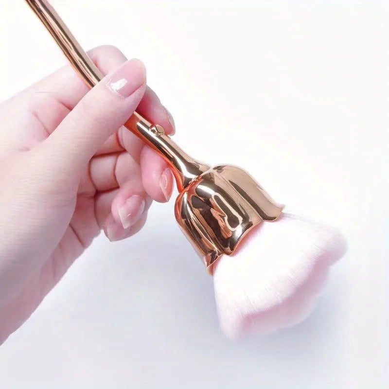 1pc Powder Brush Rose Head Makeup Brush Pink Single Powder Brush Foundation Make Up Brush Soft Hair Nail Blush