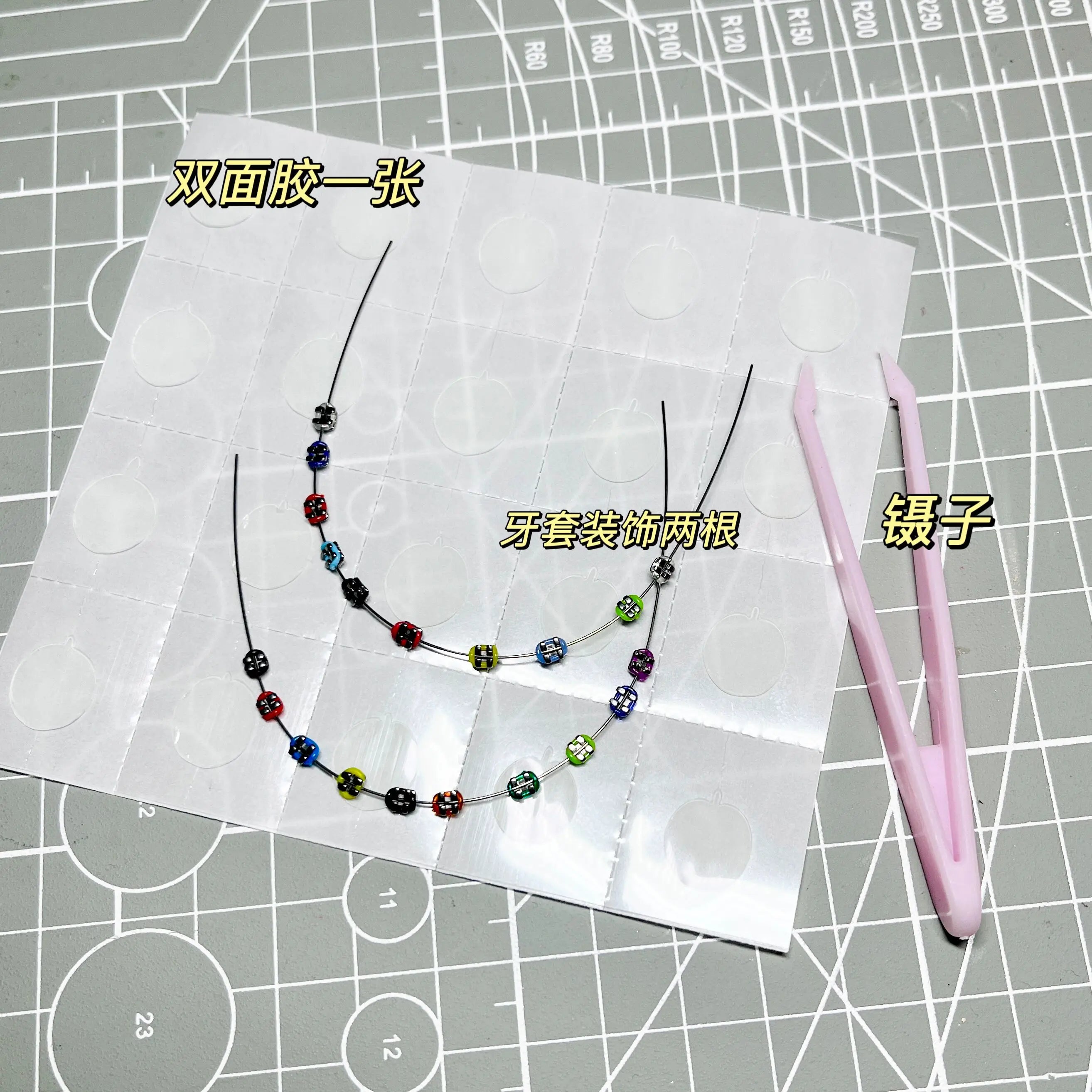 17cm Labubu Color Metal Bracelet Labubu Exquisite Eye Makeup Stickers Eyelash Stickers Vinyl Doll Diy Accessories