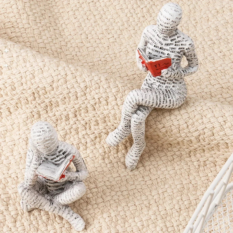 1/2PCSCreative Reading Women Resin Sculpture Leg Lifting Statue Home Office Desktop Decoration Abstract Art Crafts Decoration