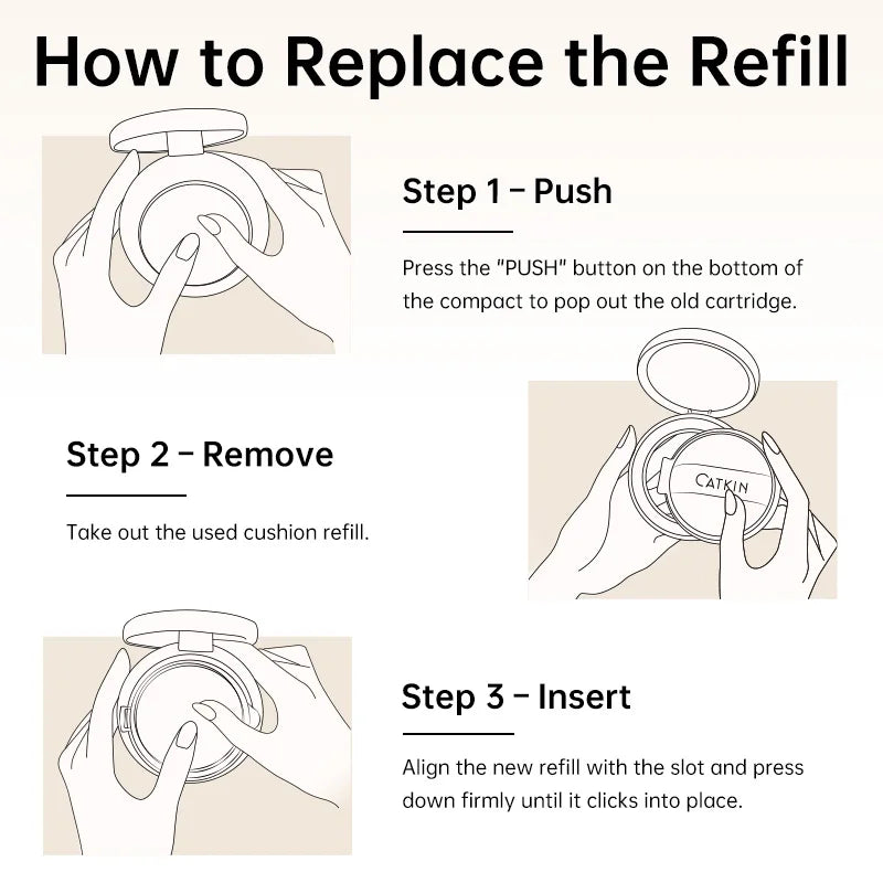 Catkin Phoenix Cushion Foundation Full Coverage, Sheer Satin Finish, Refill Included, Light Beige