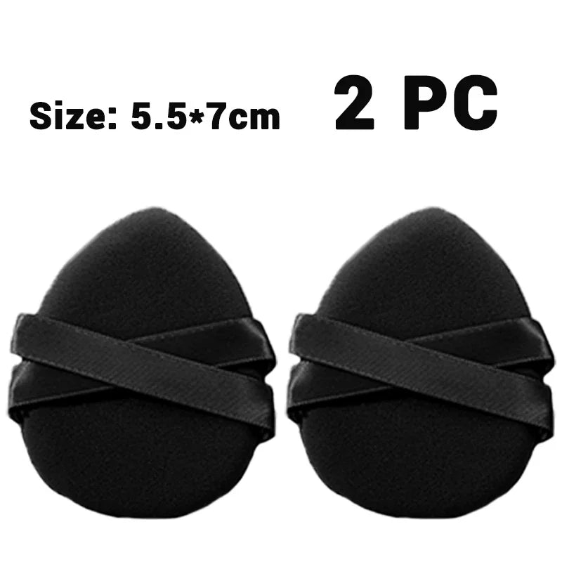 30Pcs Thickened Double Ribbon Wet Dry Dual-use Makeup Puff Black Skin Color Teardrop Shape Powder Puffs Foundation Cosmetic Tool