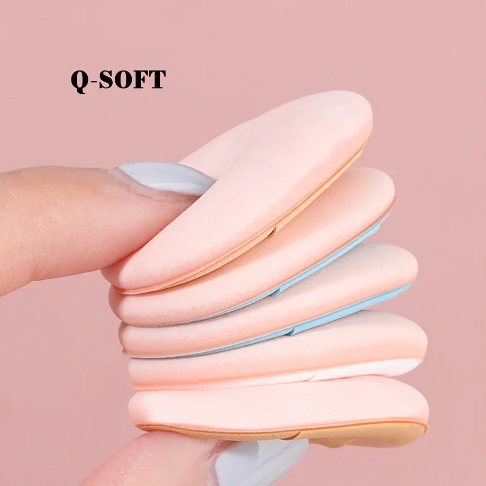 10pcs Finger Air Cushion Sponge Powder Puff Set, Makeup Puff, For Liquid Foundation, Powder Foundation, Concealer.