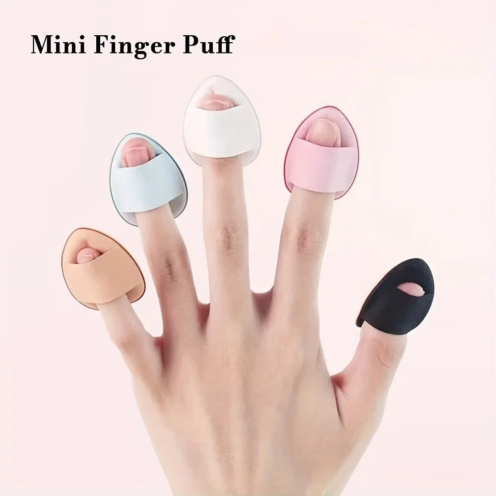10pcs Finger Air Cushion Sponge Powder Puff Set, Makeup Puff, For Liquid Foundation, Powder Foundation, Concealer.
