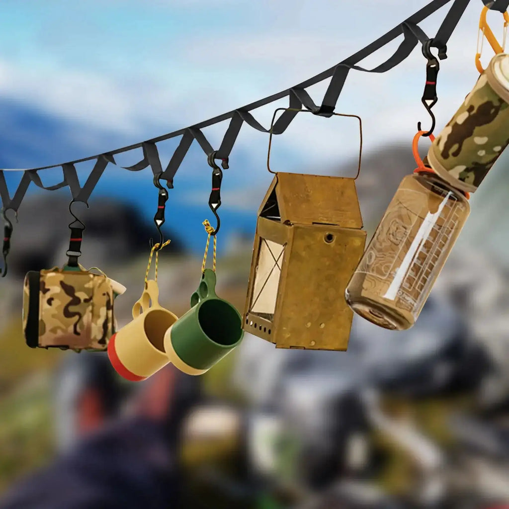 1.8 Outdoor Hanging Rope Portable Lanyard Canopy Hanger Camping Campsite Storage Strap Hiking Tent Accessories Camping Gear