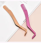 1 Pc Eyelash Comb Tweezers Stainless Steel Anti-Static Non-Magnetic Professional  Lashes Extension Tweezers Makeup Tools