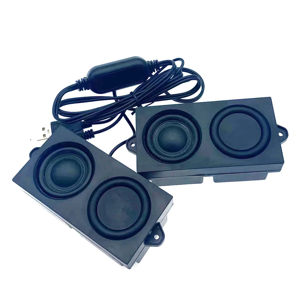 1 Pairs Portable Wired Bluetooth Speakers Wired Bass Stereo Subwoofer Speaker For Laptop Smartphones Desktop MP4 MP3 Players