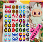 17cm Labubu V1v2 Custom Gorgeous And Exquisite Eye Stickers Eyelash Stickers Vinyl Dolls Makeup Diy Tools Accessories