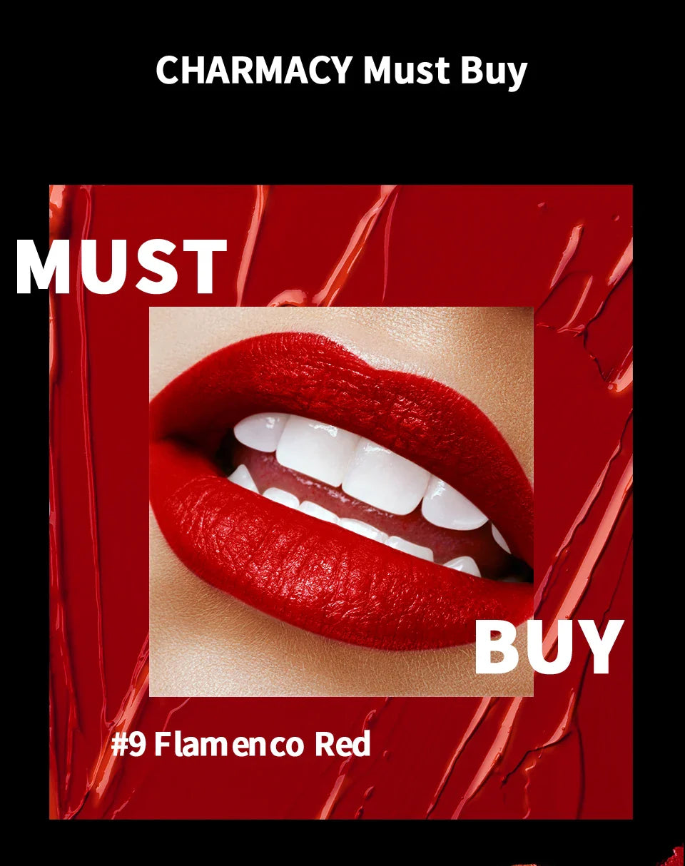 CHARMACY Moisturizing Luxury Lipstick Velvet High Quality Lipsticks Shiny Professional Korean Makeup Cosmetic for Lip Women