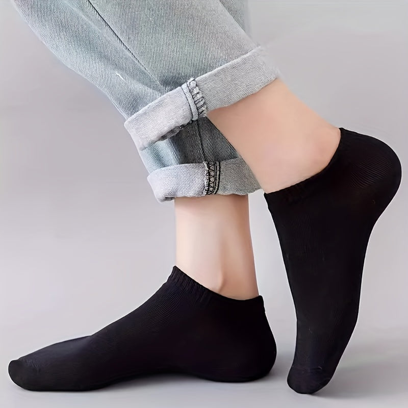 1/5/10/20/30 Pairs Essential Ankle Socks - Soft, Lightweight, Low-Cut, All-Match, Comfortable Women's Stockings & Hosiery