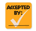 "ACCEPTED BY" Labels - 1-1/2": 6,000/Case