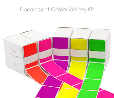 2" x 3" Rectangular Color-Code Inventory Label Variety Kit: Fluorescent Colors