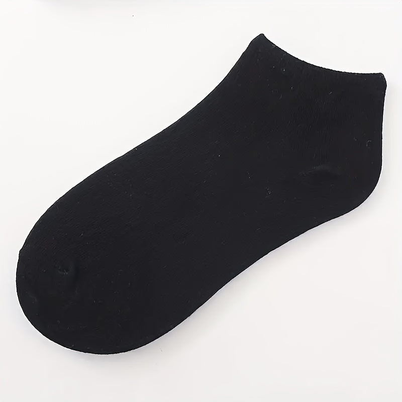 1/3/6/9/15 Pairs Simple Solid Socks, Unisex All-match Low Cut Ankle Socks, Women's Stockings & Hosiery