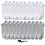 10/20/30 pairs Men's 10/20/30 Pairs Compression Sports Socks, Sweat-Wicking, Anti-Odor, Non-Slip for Running, Basketball, Fitness