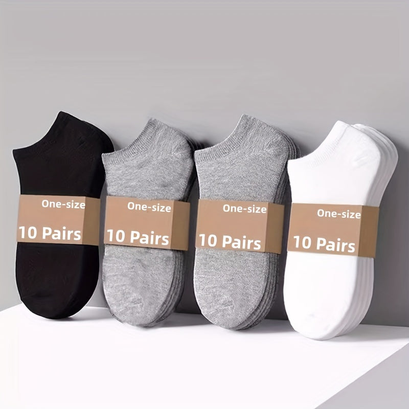 1/5/10/20/30 Pairs Essential Ankle Socks - Soft, Lightweight, Low-Cut, All-Match, Comfortable Women's Stockings & Hosiery
