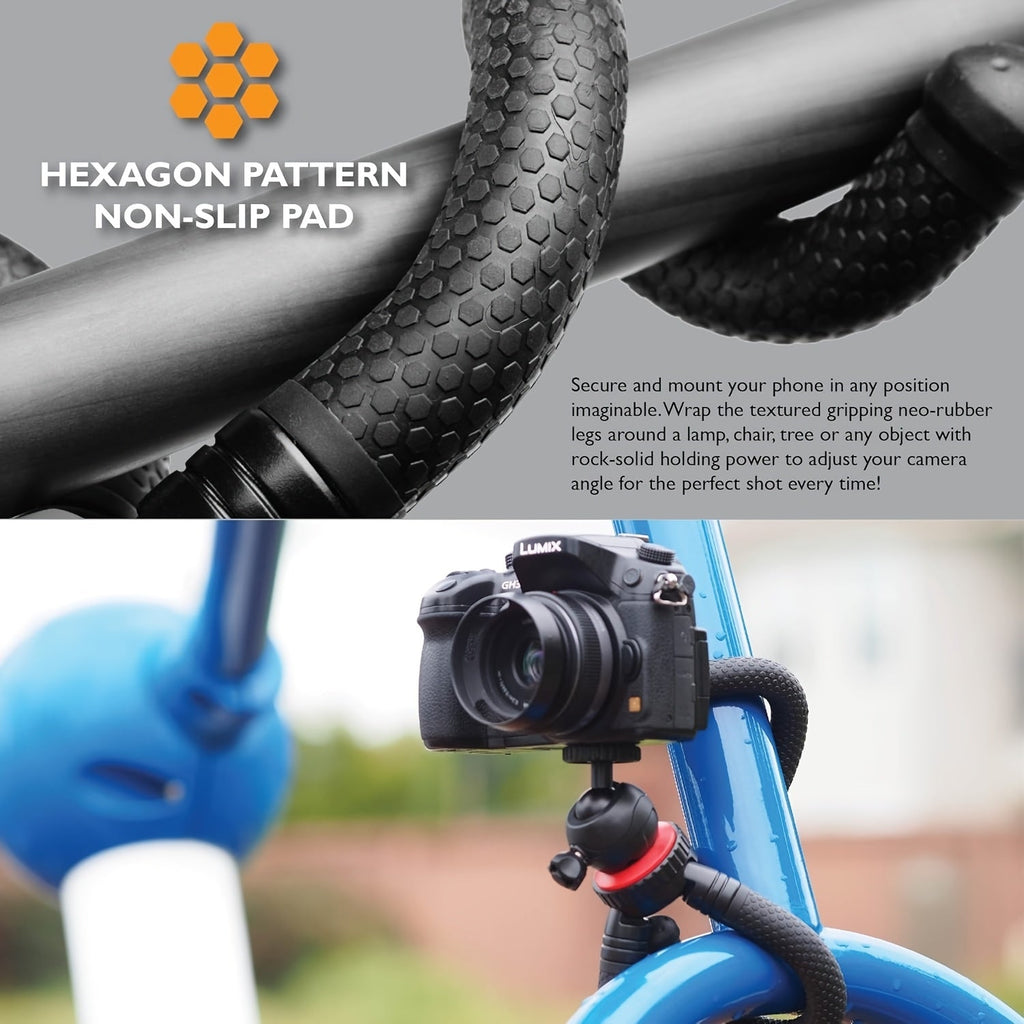 12" Flexible Mini Travel Tripod, Small Smartphone Holder For IPhone, Samsung Galaxy, GoPro Action Camera Mount, 360° Ball Head, Metal Hand Grip, Anti-Crack Camera Tripod For Canon Nikon, High-quality, Easy To Use