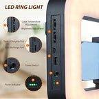 2025 NEWS Smartphone Video Rig With Light, 8000mAh Build-in Battery, Cell Phone Handheld Stabilizer With Ring Light 2500-8500k Selfie Light For Camera, Smartphone, Action Camera, Setup, Filmmaking, Makeup, Vlogging