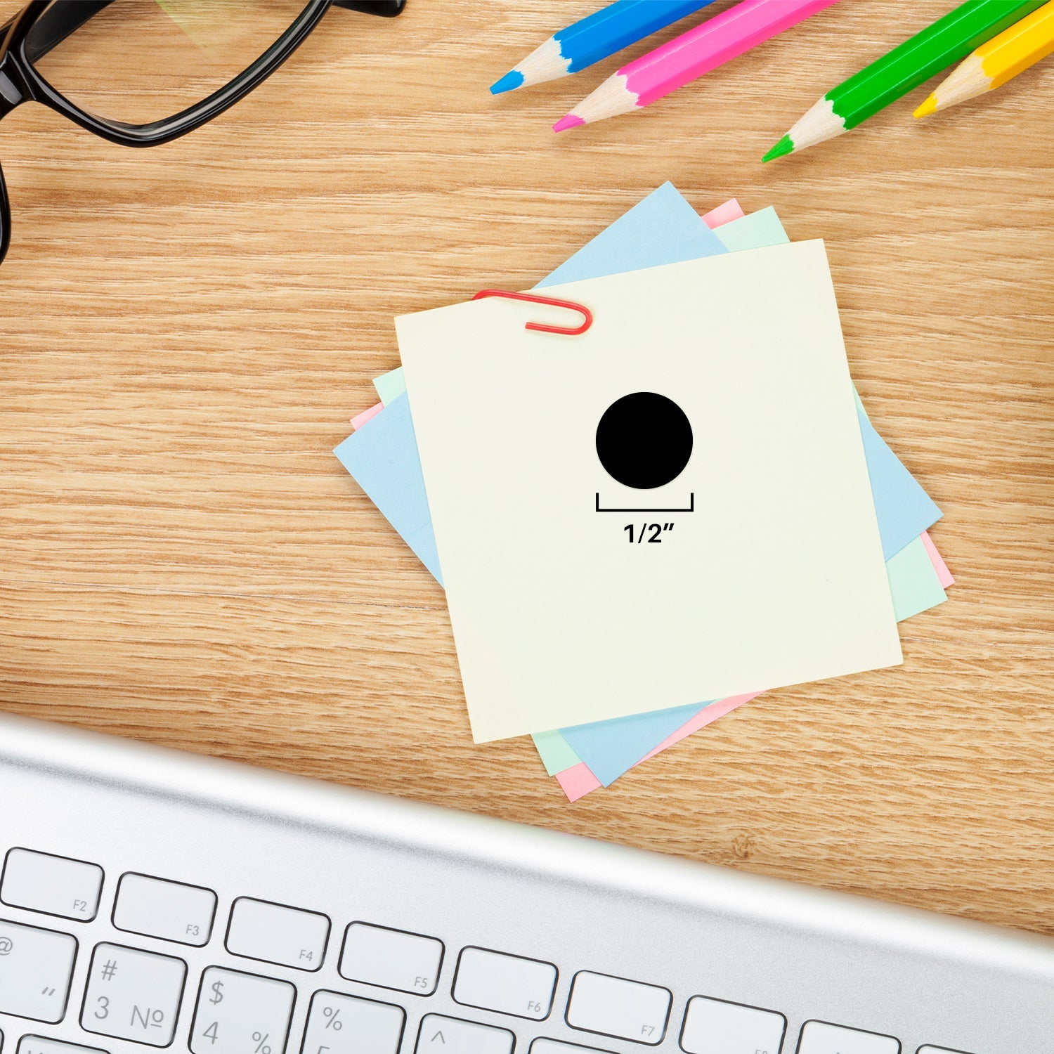 1/2" Removable Round, Color-Code Dot Stickers: 1,000/Box