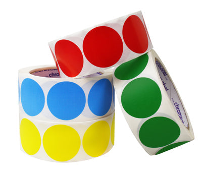 1-1/2" Removable Color-Code Round Dot Inventory Labels: 500/Roll