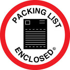 2-1/2" Imprinted "Packing List Enclosed" Shipping & Handling Round Labels